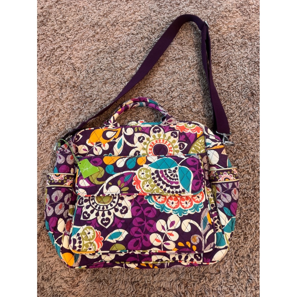 NWT Vera Bradley Plum Petals Baby Diaper Bag Changing Pad Retired Floral